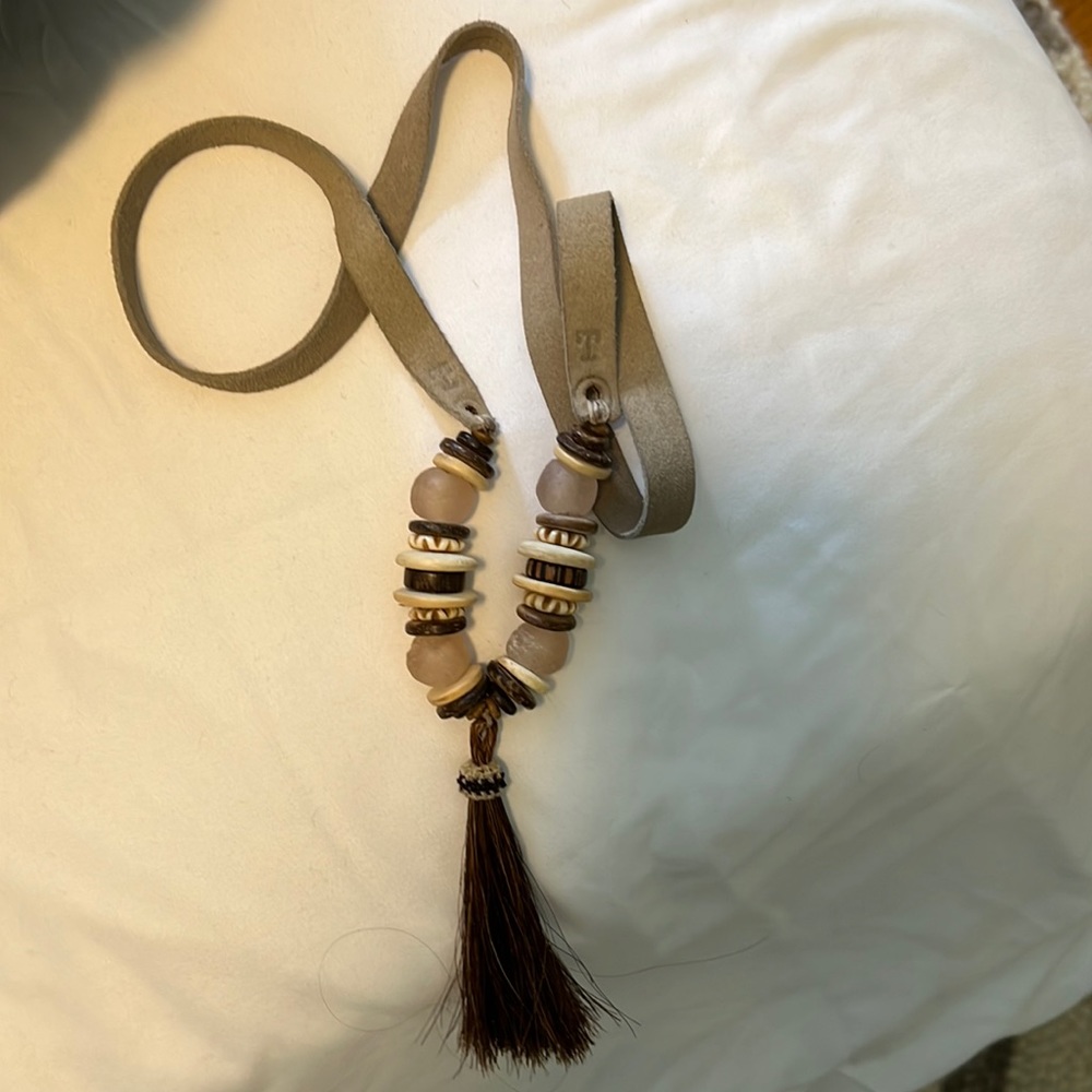 Twine and twig tassel necklace